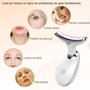 Massageador Portátil com Luz LED Vermelha/Azul/Verde - Redução Rugas e Estímulo Colágeno Facial