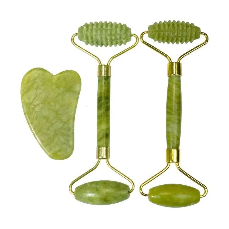 Massageador De Rolo De Jade Natural Para Rosto , Corpo , Costas , Pés , Massagem , Lifting Facial , Antirrugas
